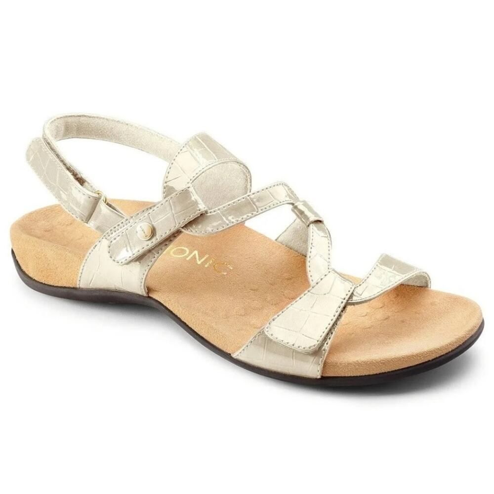 Vionic Paros Patent Leather Cream Sandals women's sz 10